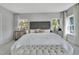 Tranquil main bedroom with neutral tones, tufted headboard, bedside tables, and natural light at 1100 Balsawood Dr # 5, Durham, NC 27705