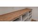 Custom pantry featuring a butcher block countertop and open shelving for organized storage at 120 Pilot Ridge Rd, Zebulon, NC 27597