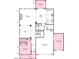 Layout showcasing a two-car garage, kitchen, gathering room, and a sunroom in this home's floor plan at 1201 Michelle Mist Way, Apex, NC 27523