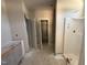 Bathroom showcasing a stand up shower unit and new vanity rough-in, highlighting the pristine condition at 183 Tee Dr, Selma, NC 27576