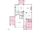 Detailed first floor plan showcasing kitchen, casual dining, gathering, and one bedroom with an ensuite at 1900 Clydner Dr, Apex, NC 27523
