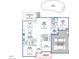 Detailed floor plan showcasing the layout of the home's rooms, including kitchen, pool, and living areas at 205 Silent Cove Ln, Holly Springs, NC 27540