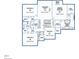 Second story floor plan provides detailed layout with bedrooms, bathrooms, laundry, and recreation room at 205 Silent Cove Ln, Holly Springs, NC 27540