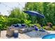 Cozy outdoor patio with comfortable seating, perfect for relaxing and entertaining guests at 205 Silent Cove Ln, Holly Springs, NC 27540