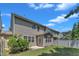 Townhome back patio includes a small garden and covered porch area at 211 Westgrove Ct, Durham, NC 27703