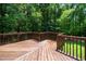 Inviting back deck surrounded by lush greenery, perfect for outdoor relaxation and entertaining at 2416 Kearney Rd, Wake Forest, NC 27587