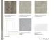 Interior material selections including cabinets, countertops, flooring, and backsplash samples at 2728 Sammish Way, Raleigh, NC 27616