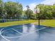 Community basketball court with blue surface, net, and green surroundings at 2913 Coxindale Dr, Raleigh, NC 27615