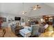 This open concept living room includes a media center with built-ins and hardwood floors at 3298 Oakridge Dr # A, Graham, NC 27253