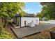 Backyard showing mature trees providing shade, gravel ground cover, and fencing at 516 Ottawa Ave, Durham, NC 27701