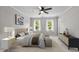 Stylishly decorated main bedroom with carpet, nice furniture and a ceiling fan at 5301 Night Heron Dr, Wake Forest, NC 27587