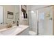 Modern bathroom featuring a glass-enclosed shower, sleek vanity, and contemporary fixtures at 668 Morning Glade St, Wake Forest, NC 27587