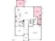 Open-concept floor plan featuring a kitchen, gathering room, dining area, and a bedroom at 668 Morning Glade St, Wake Forest, NC 27587
