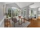Eat-in dining area features large windows, hardwood floors, and modern decor at 7000 Millstone Ridge Ct, Raleigh, NC 27614