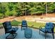 Backyard patio features an outdoor seating area with comfortable chairs and a table at 10809 Grassy Creek Pl, Raleigh, NC 27614