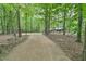 Long gravel driveway leading to a home surrounded by mature trees at 110 Wolfs Trl, Chapel Hill, NC 27516