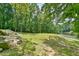 A grassy lawn leading up to a lake with mature trees surrounding at 110 Wolfs Trl, Chapel Hill, NC 27516