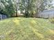 The spacious backyard of this property features a large grassy area at 1112 N Driver St, Durham, NC 27701