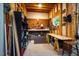 Large workbench and storage area perfect for organizing tools and other items at 128 Shadowbrook, Pittsboro, NC 27312