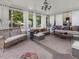 Inviting screened porch with comfortable seating, decorative pillows, and outdoor views at 1624 Hopkins Rd, Bahama, NC 27503