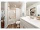 Clean bathroom with a shower-tub combo, a spacious vanity, and a bright, airy feel at 1705 Main Divide Dr, Wake Forest, NC 27587
