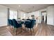Bright dining room featuring a modern table, comfortable seating and contemporary décor at 1705 Main Divide Dr, Wake Forest, NC 27587