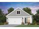 Charming one-story home featuring a two-car garage and gray horizontal siding at 1816 Gazania Dr, Fuquay Varina, NC 27526