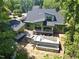 Aerial view of home under construction with pool at 1925 Hunting Ridge Rd, Raleigh, NC 27615