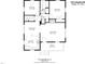 First floor floor plan features living room, dining area, kitchen, porch, hall, bath and two bedrooms at 218 Lafayette Rd, Raleigh, NC 27604