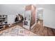 Organized walk-in closet featuring shelving and a decorative rug at 218 Lafayette Rd, Raleigh, NC 27604