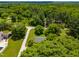 Stunning aerial of property surrounded by mature trees, located on a quiet road at 250 Dixon Rd, Graham, NC 27253