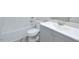 Bathroom featuring a vanity with modern faucet and shower/tub combo at 2708 Sundial Cir, Durham, NC 27704