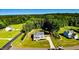 Beautiful aerial view of the home, highlighting its wooded surroundings at 2802 Bingham Dr, Mebane, NC 27302