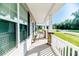 Inviting front porch with white columns and a view of the neighborhood at 2802 Bingham Dr, Mebane, NC 27302