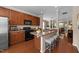 Modern kitchen with stainless steel appliances, breakfast bar, and an open layout at 2821 Corbett Grove Dr, Raleigh, NC 27604