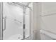 Bathroom showing glass shower door and toilet at 3027 Maple # T1, Burlington, NC 27215