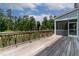 Spacious wooden back deck with a view of the tree-lined backyard at 359 Abbot Pl, Chapel Hill, NC 27516