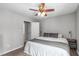 Spacious bedroom with neutral colors and a ceiling fan, perfect for relaxation at 405 Gooseneck Dr # B6, Cary, NC 27513