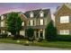 Exterior view of home at twilight showcasing a two-story facade and manicured lawn at 732 Keystone Park Dr, Morrisville, NC 27560