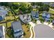 Stunning aerial view of the neighborhood showcases beautifully landscaped yards and well-maintained homes at 857 Mill Station Ln, Wendell, NC 27591