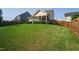 Lush green backyard with well-maintained lawn, landscaping, and a charming screened porch at 857 Mill Station Ln, Wendell, NC 27591