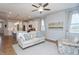 Open concept living room connected to the kitchen, creating an inviting and comfortable space at 857 Mill Station Ln, Wendell, NC 27591