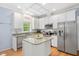 Modern kitchen with stainless steel appliances, granite countertops, and white cabinets in a bright and airy space at 904 Oldwyck Dr, Fuquay Varina, NC 27526