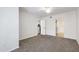 Neutral bedroom with ceiling fan with adjoining bathroom and kitchen access at 911 Washington St # 304, Raleigh, NC 27605