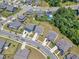Aerial view of neighborhood highlighting home's location and community amenities at 109 Crested Coral Dr, Holly Springs, NC 27540