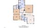Detailed floor plan showcasing the layout of bedrooms and bathrooms at 109 Crested Coral Dr, Holly Springs, NC 27540