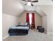 Bedroom with a ceiling fan, sloped ceilings, neutral paint, and a small bed with storage at 1161 Tulip Poplar Rd, Fuquay Varina, NC 27526