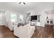 Bright living room with hardwood floors, large windows, and comfortable seating, creating an inviting space at 1711 Memory Ln, Burlington, NC 27217