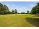 A scenic green on the golf course with lush green grass and mature shade trees at 2040 Persimmon Ridge Dr, Raleigh, NC 27604