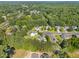An aerial view of a residential community, showcasing tree-lined streets and well-maintained homes with manicured lawns at 303 Sylvias Ct, Durham, NC 27703